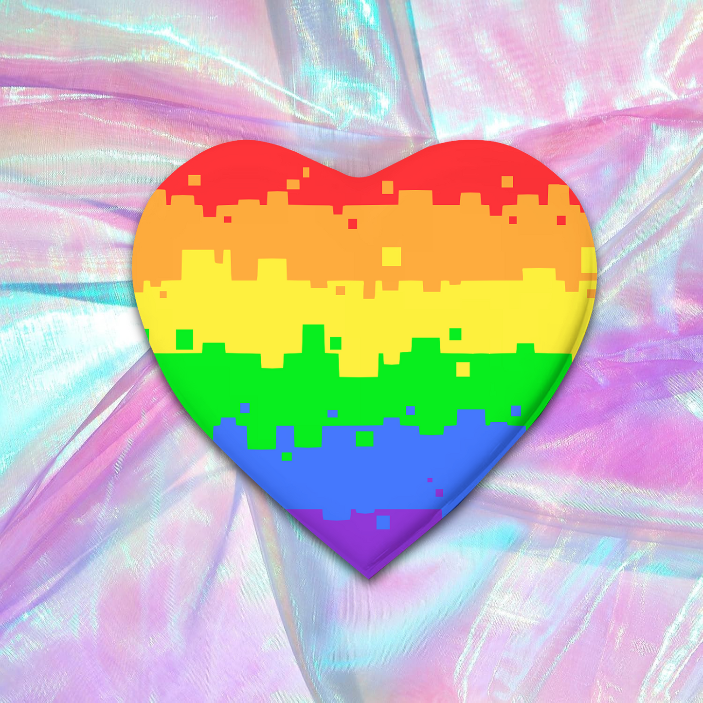 Holographic Pride Heart Pins